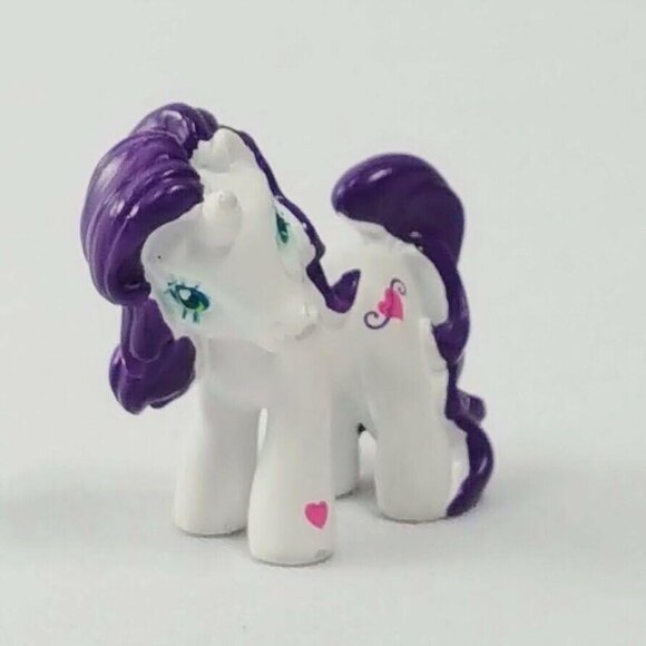 My Little Pony G3 Sweetie Belle Mini Figure 1.5" PVC White Purple Unicorn Hearts - Picture 8 of 10